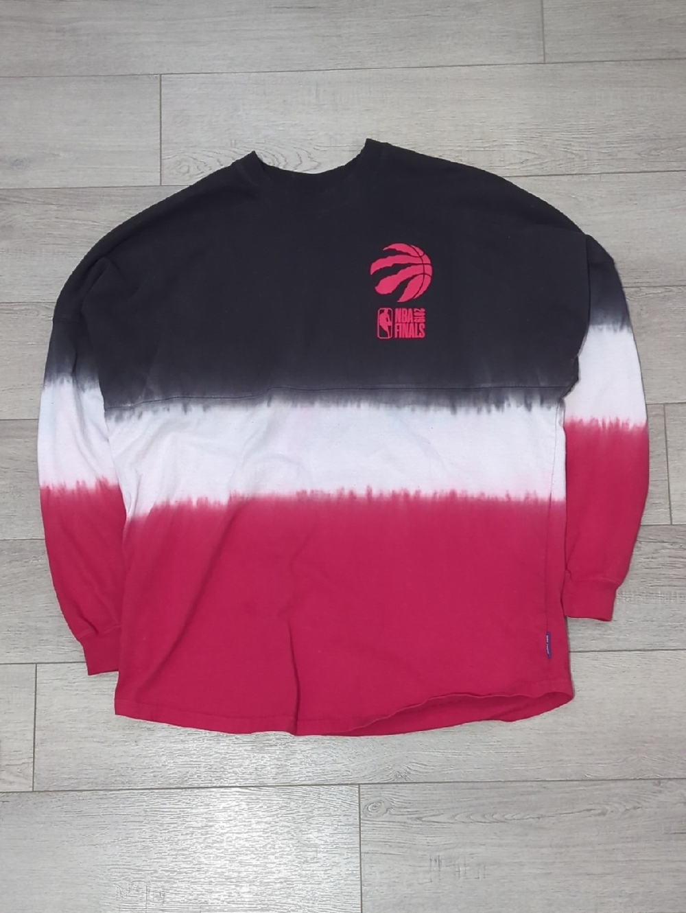 NBA Toronto Raptors Tie-Dye Long Sleeve Shirt - Black/White/Pink